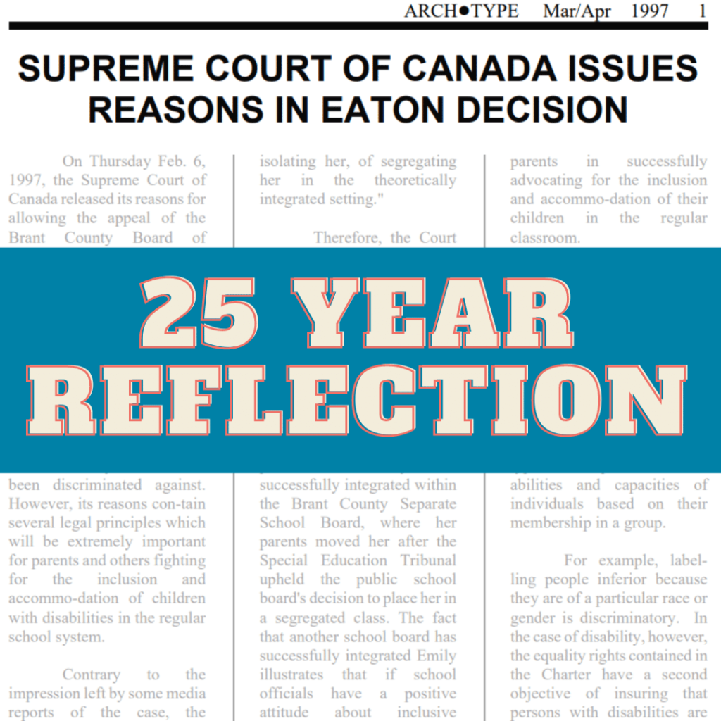 News Article from 1997 Title: Supreme Court of Canada Issues Reasons in Eaton Decision, on top: 25 Year Reflection